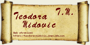 Teodora Midović vizit kartica